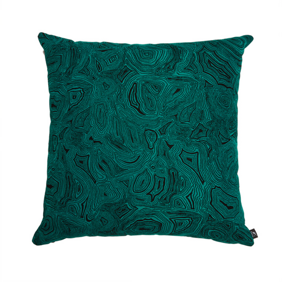 Fornasetti Outdoor cushion 60x60cm Malachite black/green