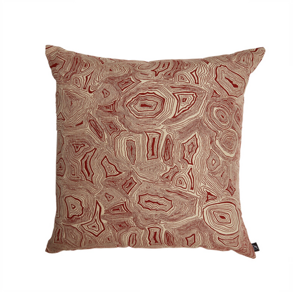 Fornasetti Outdoor cushion 60x60cm Malachite rust/ecru