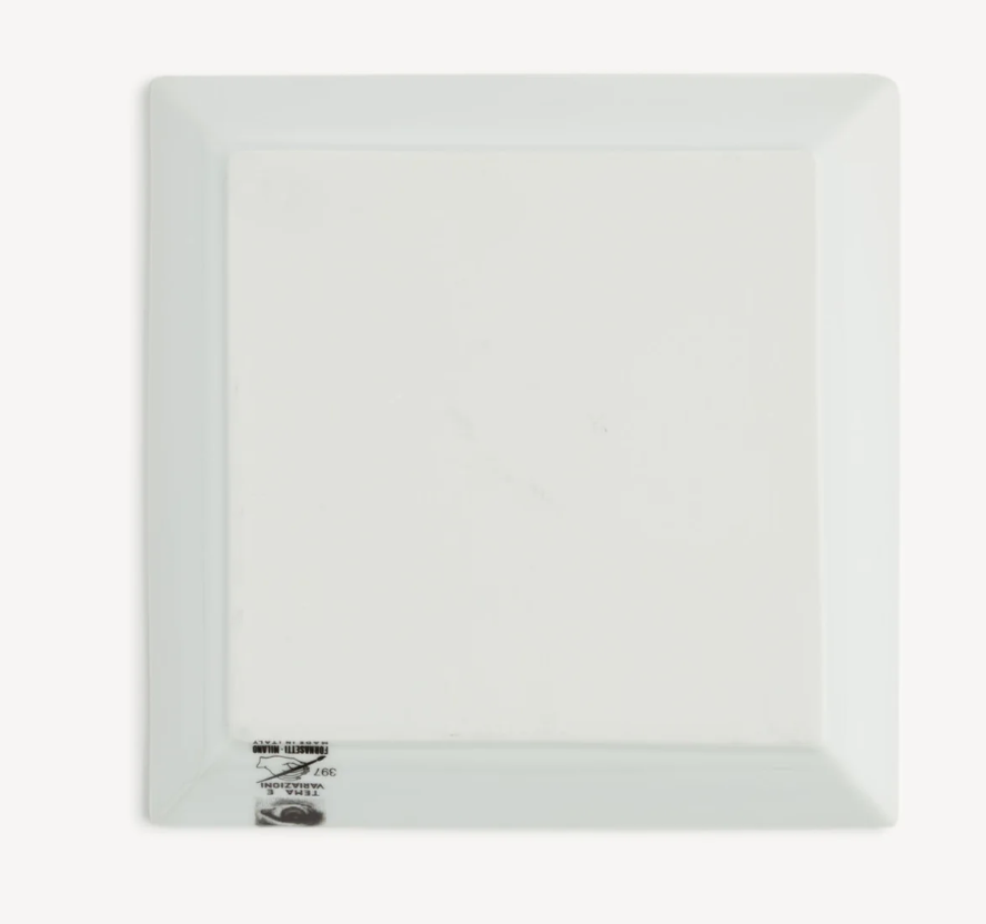 Fornasetti Square Ceramic Tray (vide-poche) 20x20 Tema&Variazioni 397, Red Lips