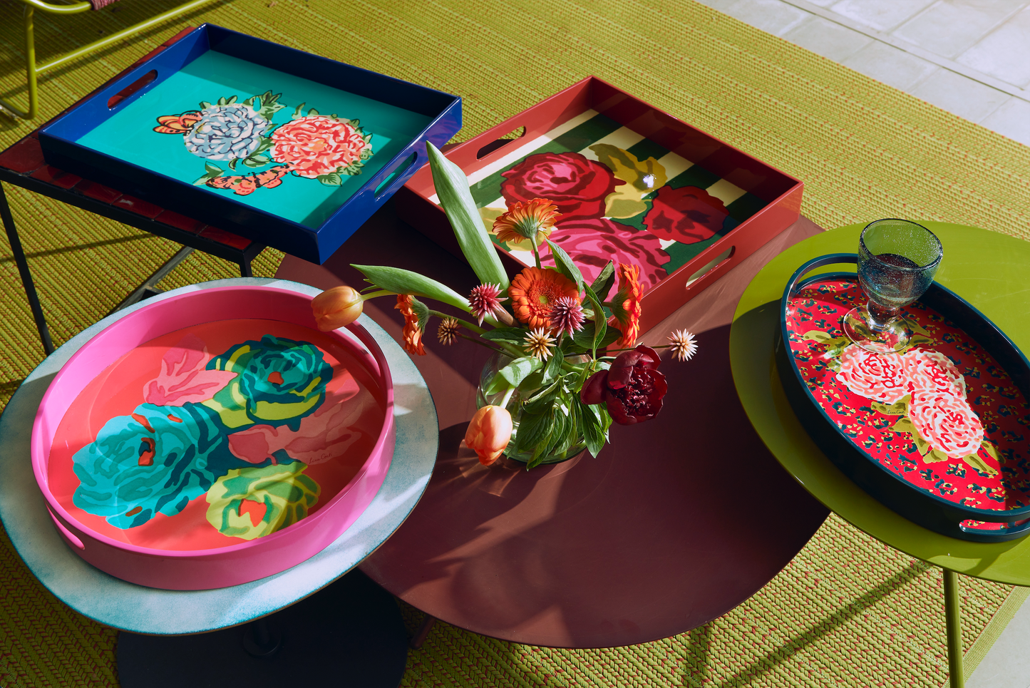 Lisa Corti Rectangular Tray Queen Flower Green - Milk Concept Boutique