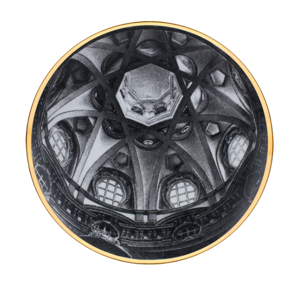 Fornasetti Wall Plate Cupola S. Lorenzo (Torino) black/white/gold - Milk Concept Boutique