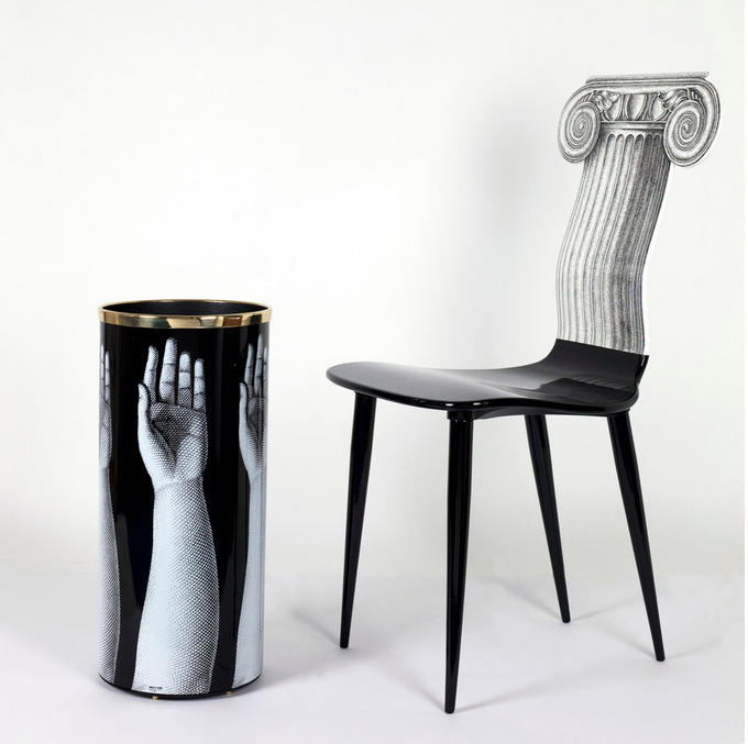 Fornasetti Umbrella Stand Egocentrismo Black & White - Milk Concept Boutique