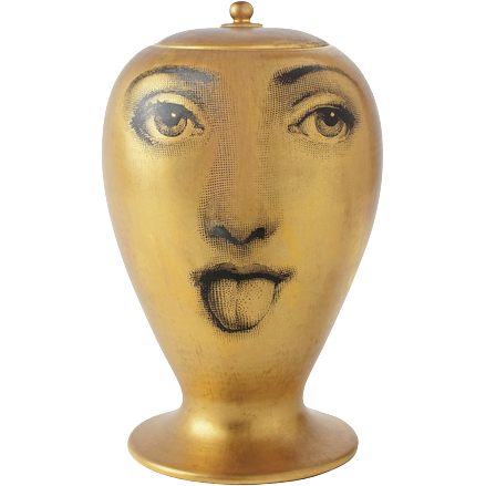 Fornasetti Vase Antipatico black/white on antique gold - Milk Concept Boutique