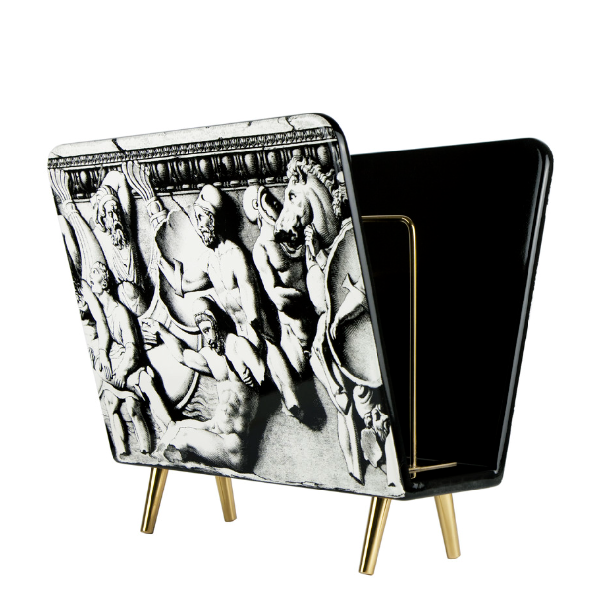 Magazine rack Bassorilievo black & white - Milk Concept Boutique