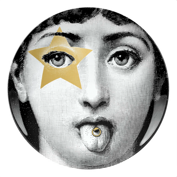Fornasetti wall plate T&V 381 gold - Milk Concept Boutique