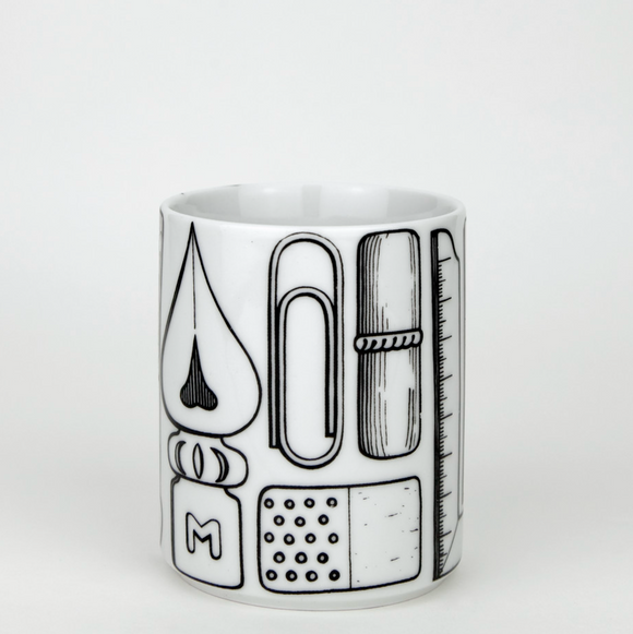 Fornasetti Pencil holder Strumenti Scrittura black & white - Milk Concept Boutique