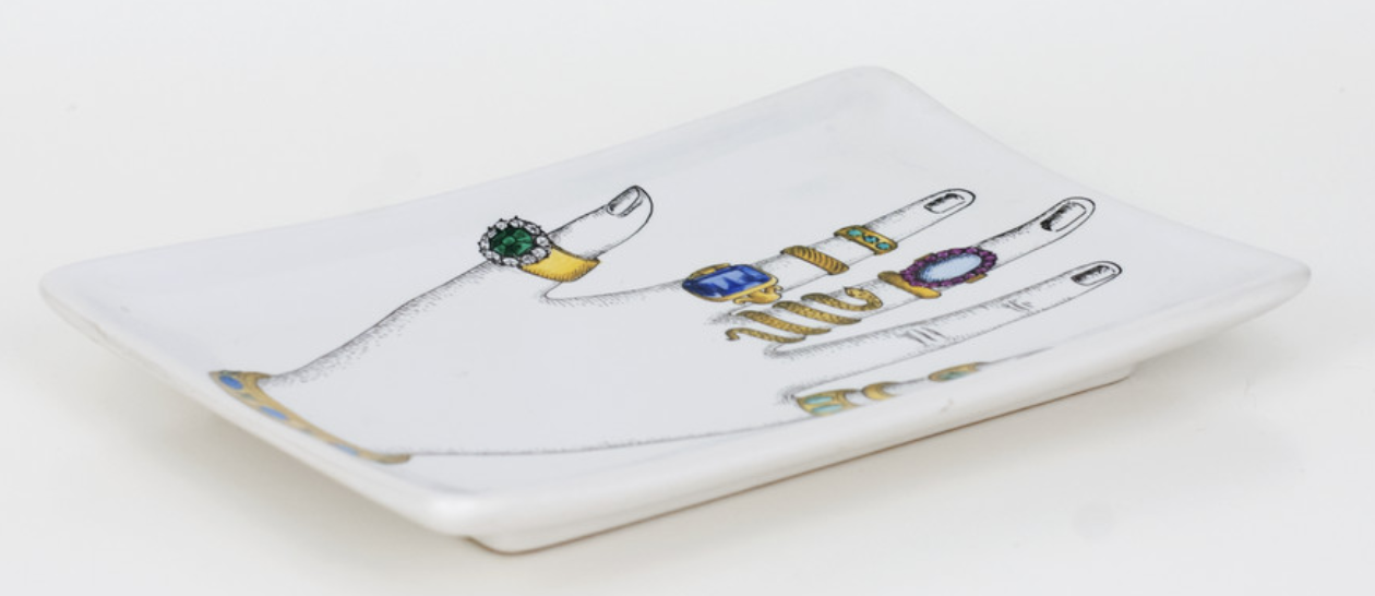 Fornasetti Rectangular Ashtray Mano con anelli colour - Milk Concept Boutique