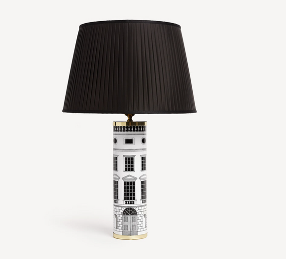 Fornasetti Cylindrical lamp base Architettura black/white - Milk Concept Boutique