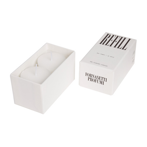 Fornasetti Set of two Refill Scented candle AL BUIO e SUL TARDI - Fragrance Frutto Proibito - Milk Concept Boutique
