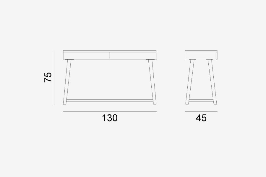 Gervasoni Gray 50, Writing Desk - Milk Concept Boutique