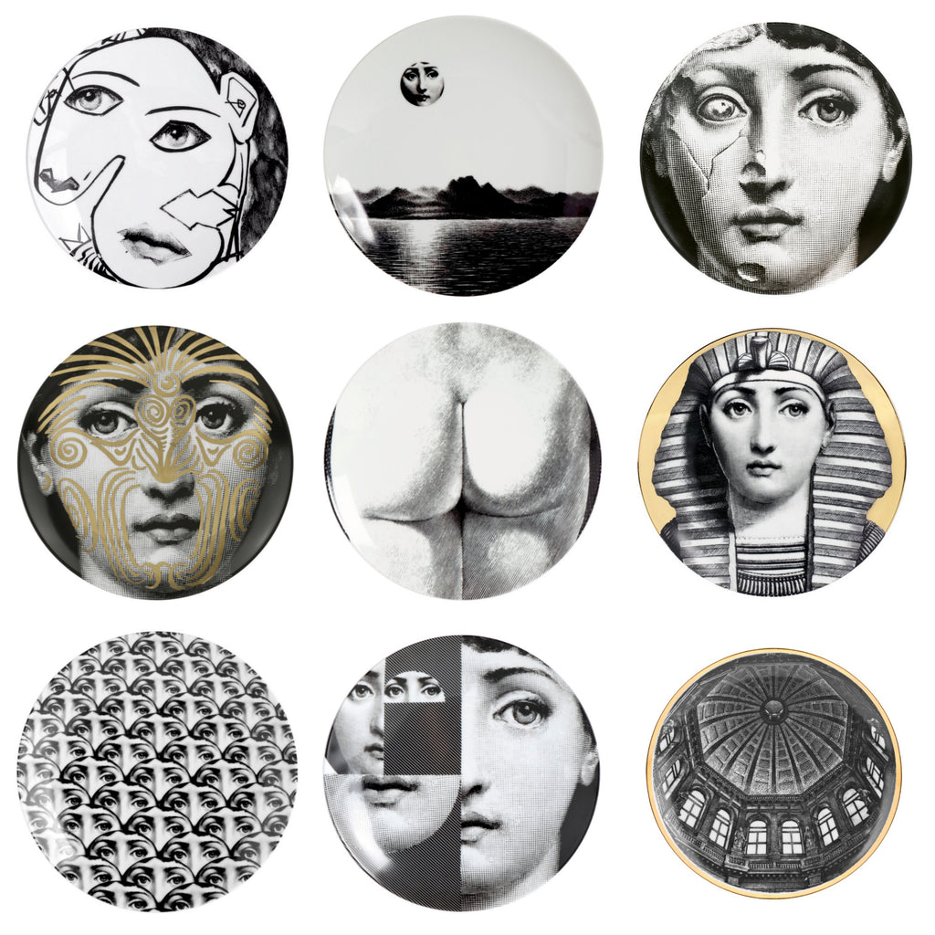 Piero Fornasetti - A Set of Twelve Iconic Julia plates by Fornasetti for  Rosenthal
