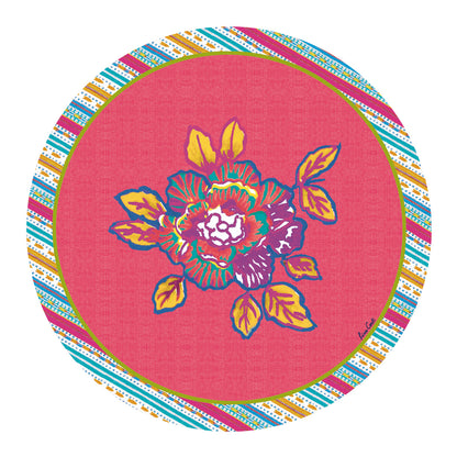 Lisa Corti 'Masonite' round placemat, English Rose Pink Wisteria - Milk Concept Boutique