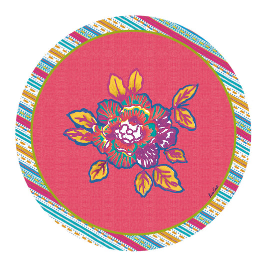 Lisa Corti 'Masonite' round placemat, English Rose Pink Wisteria - Milk Concept Boutique