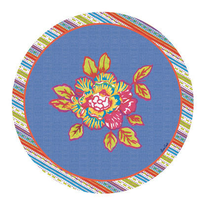 Lisa Corti 'Masonite' round placemat, Oro Bold Rose Green - Milk Concept Boutique