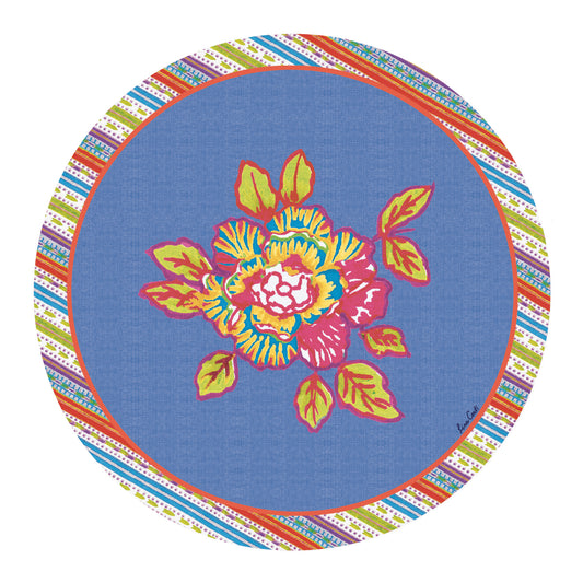 Lisa Corti 'Masonite' round placemat, Oro Bold Rose Green - Milk Concept Boutique