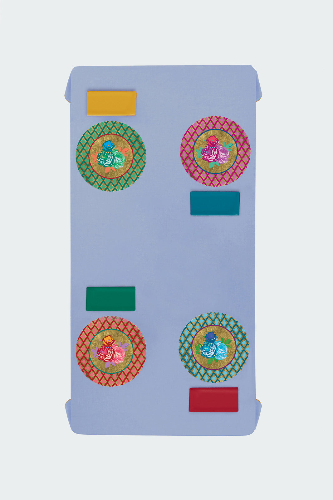 Lisa Corti 'Masonite' round placemat, Oro Bold Rose Green - Milk Concept Boutique