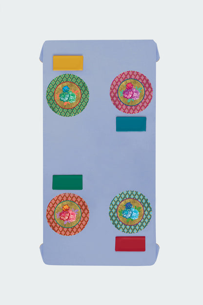 Lisa Corti 'Masonite' round placemat, Oro Bold Rose Green - Milk Concept Boutique