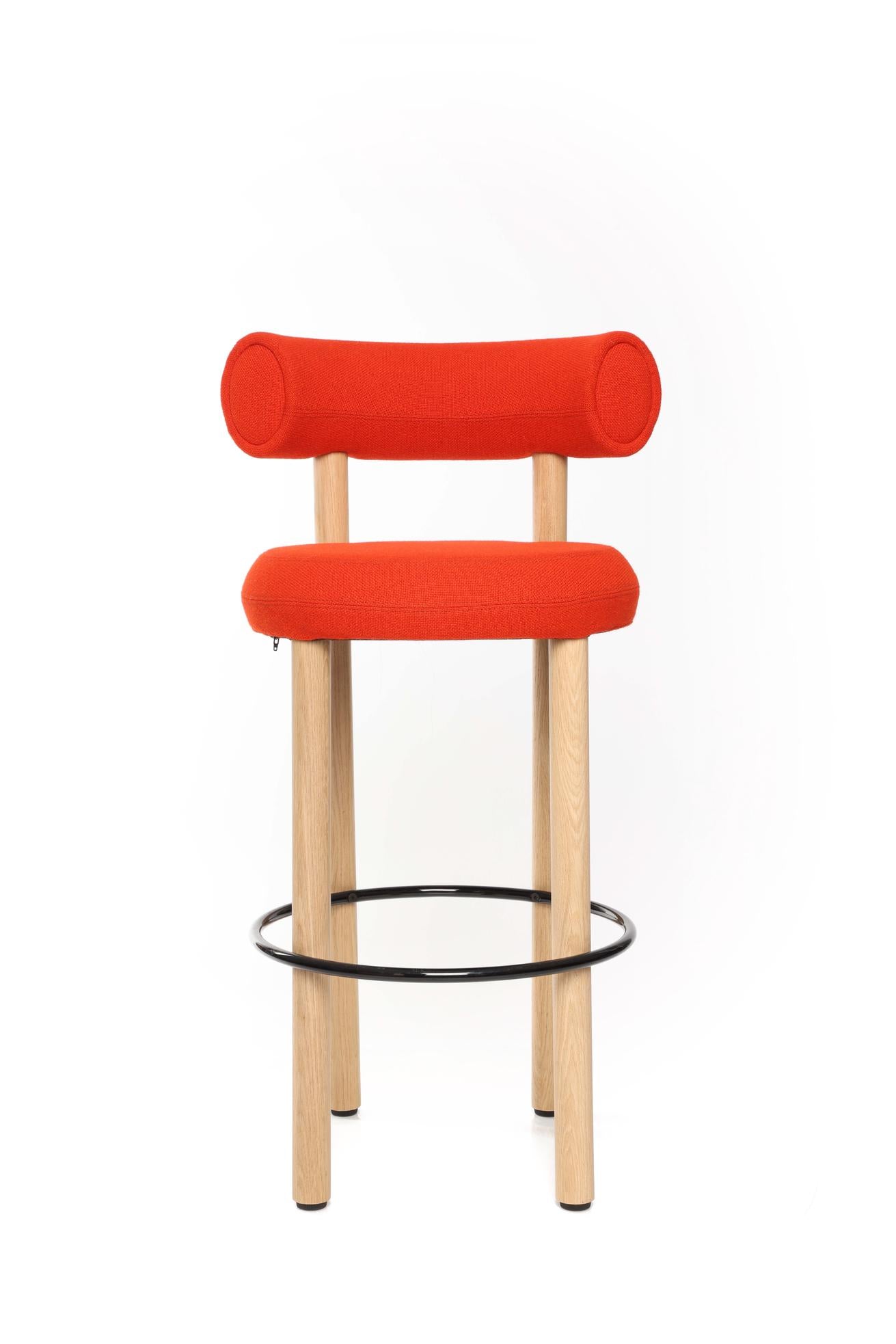 Fat Stool, Lounge & Dinning Chair Natural oak orange red (Kvadrat