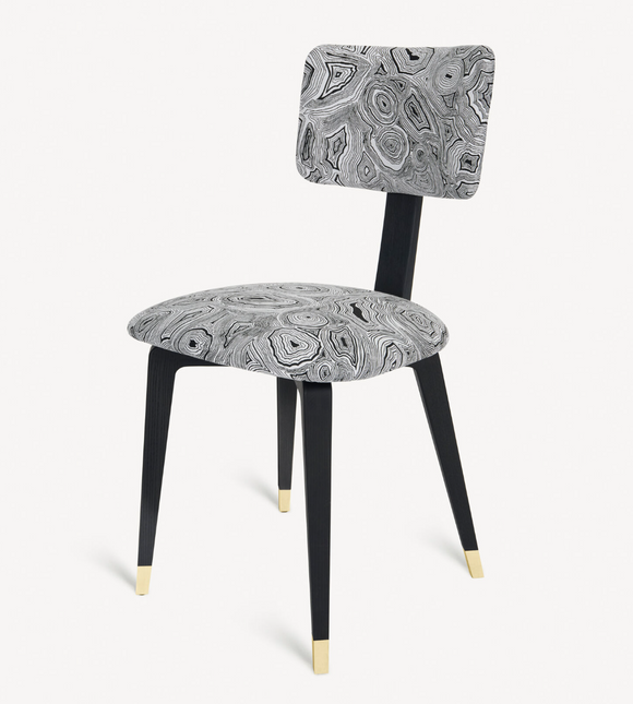 Fornasetti Upholstered chair Malachite white/black