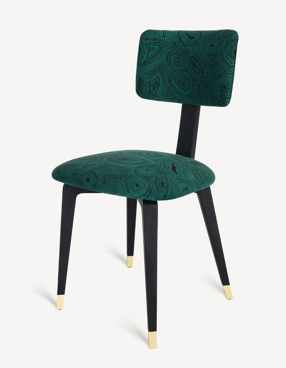 Fornasetti Upholstered chair Malachite Green/Black