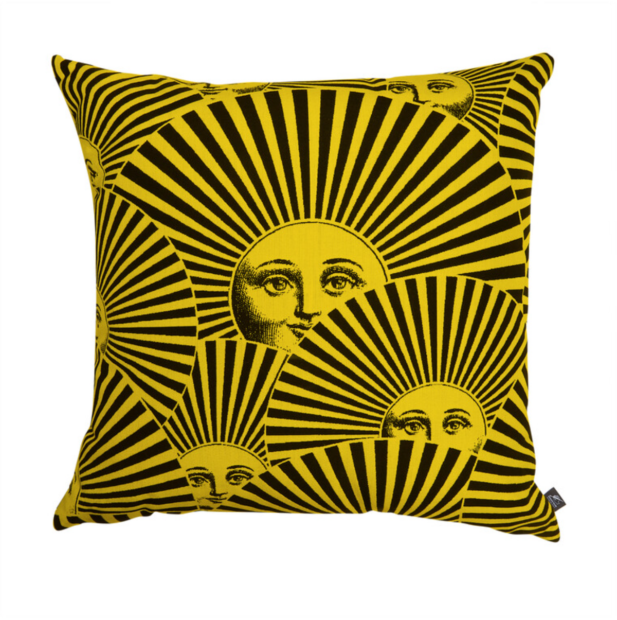Fornasetti Outdoor cushion 60x60cm Soli a Ventaglio black/yellow