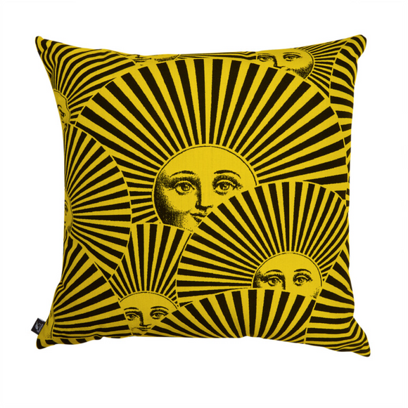 Fornasetti Outdoor cushion 60x60cm Soli a Ventaglio black/yellow