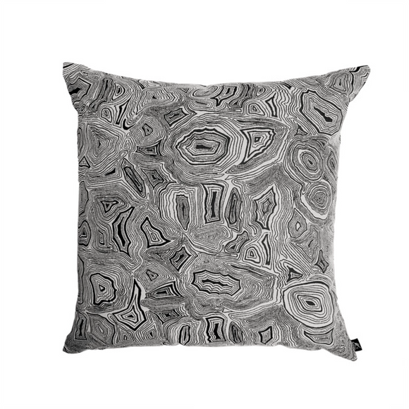 Fornasetti Outdoor cushion 60x60cm Malachite black/white