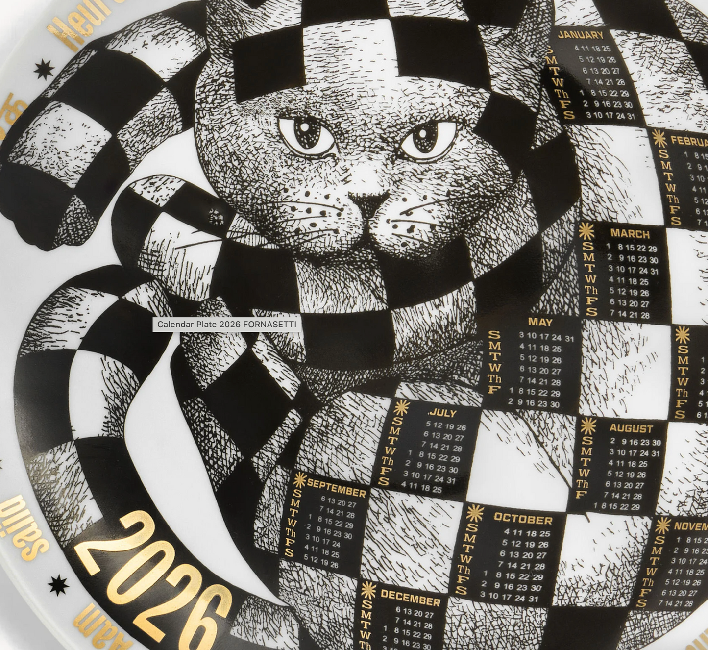 Fornasetti Calendar Wall Plate 2026