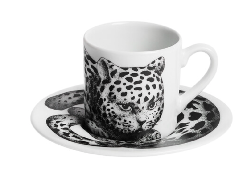 Fornasetti Coffee cup High Fidelity  Stellato black/white