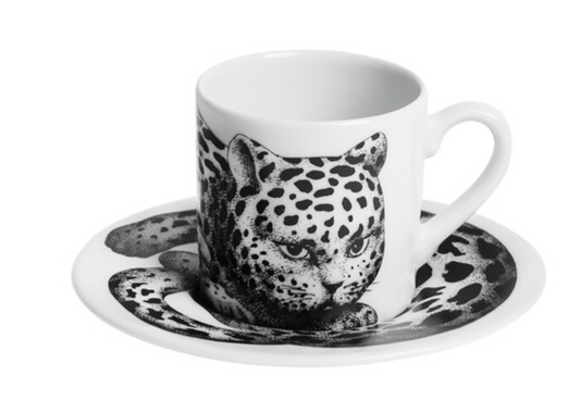 Fornasetti Coffee cup High Fidelity  Stellato black/white