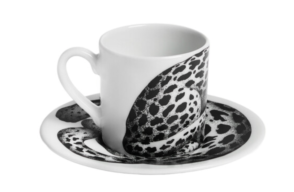 Fornasetti Coffee cup High Fidelity  Stellato black/white