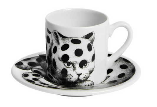 Fornasetti Coffee cup High Fidelity A Pois black/white