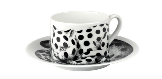 Fornasetti Tea Cup High Fidelity Pois Black & White