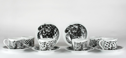 Fornasetti Tea Cup High Fidelity Pois Black & White