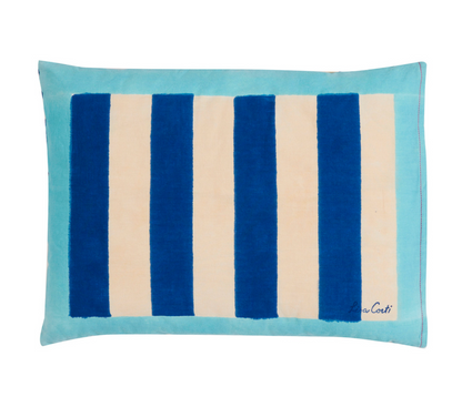 Lisa Corti Cotton Cushion 30X40cm Nizam Stripes Blue Natural - Milk Concept Boutique