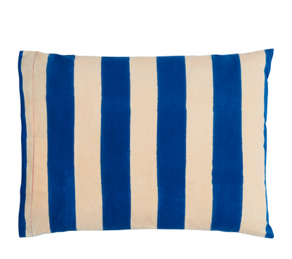Lisa Corti Cotton Cushion 30X40cm Nizam Stripes Blue Natural - Milk Concept Boutique