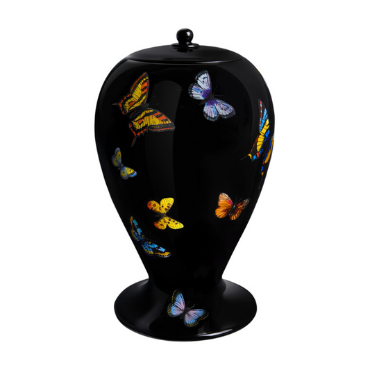 Fornasetti Vase Farfalle colour on black
