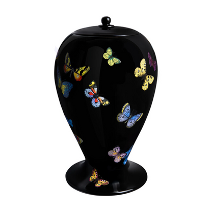 Fornasetti Vase Farfalle colour on black