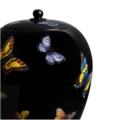 Fornasetti Vase Farfalle colour on black