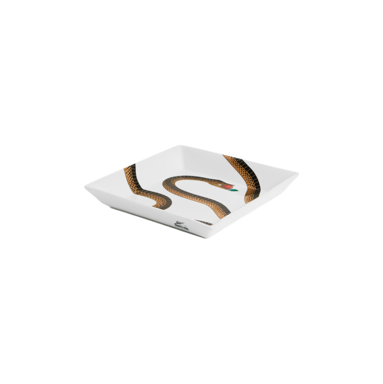 Fornasetti square plate (wide-poche) 20x20cm, Peccato originale black/gold/colour