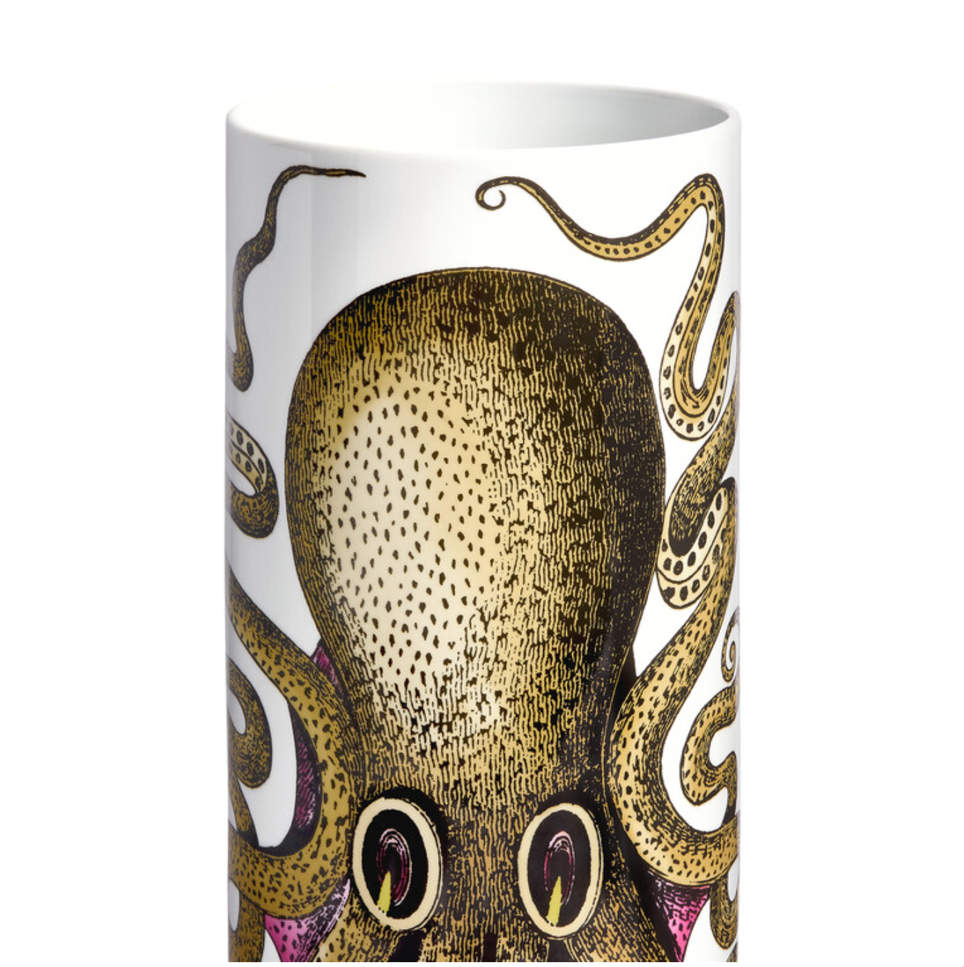 Fornasetti Medium Cylindrical Vase Polipo multicolour