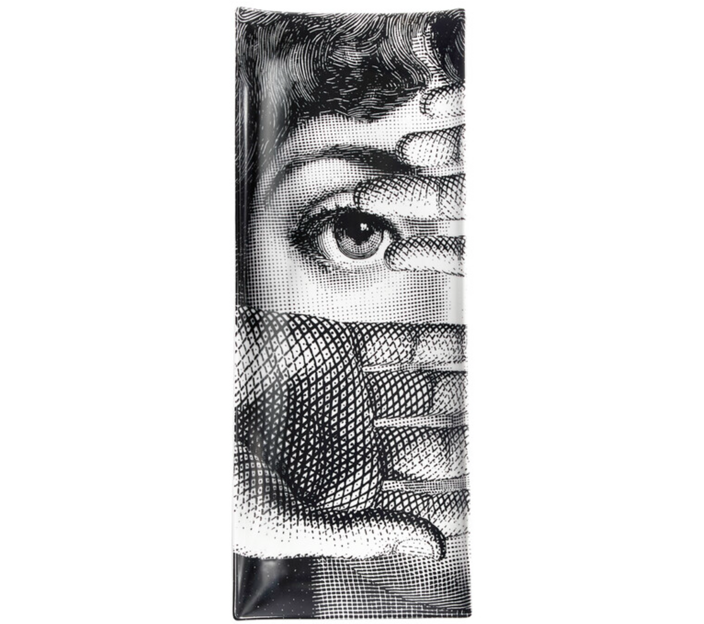 Fornasetti Rectangular Ceramic Tray Tema e Variazioni n.154 black/white