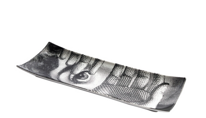 Fornasetti Rectangular Ceramic Tray Tema e Variazioni n.154 black/white