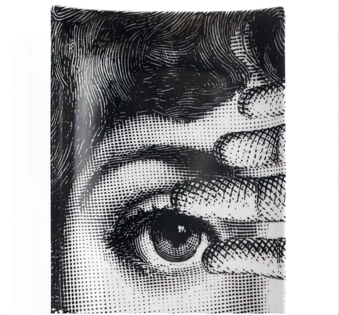 Fornasetti Rectangular Ceramic Tray Tema e Variazioni n.154 black/white