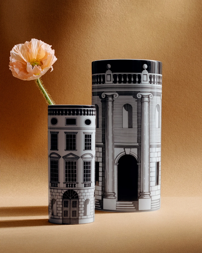 Fornasetti Cylindrical Vase Small Architettura black&white