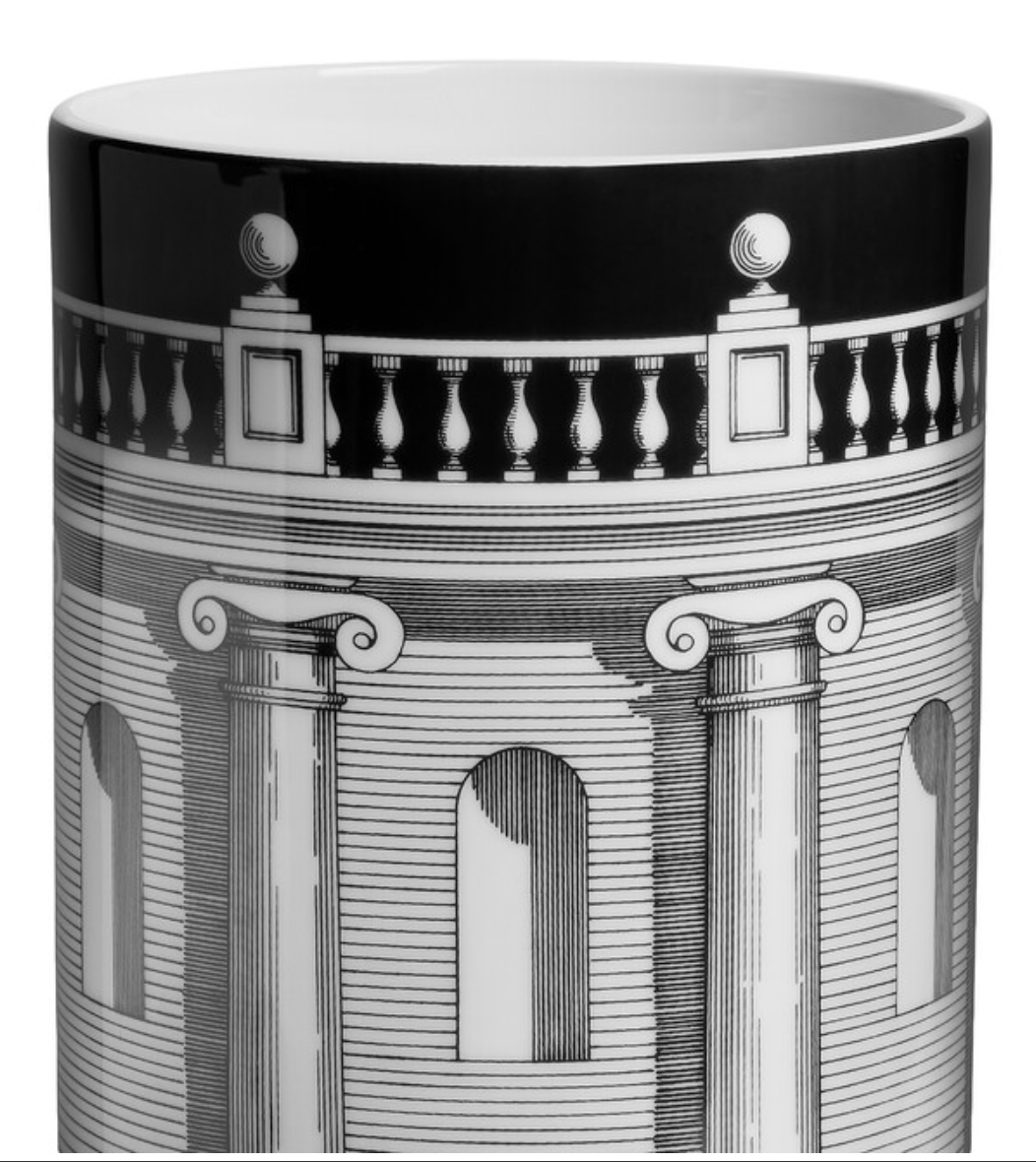 Fornasetti Medium Cylindrical Vase Casa con Colonne