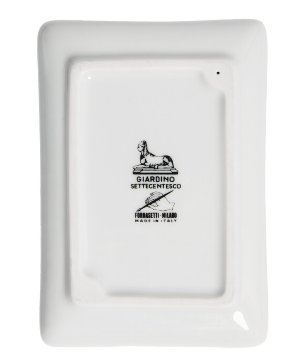 Fornasetti Rectangular Ashtray Giardino Settecentesco Platinum