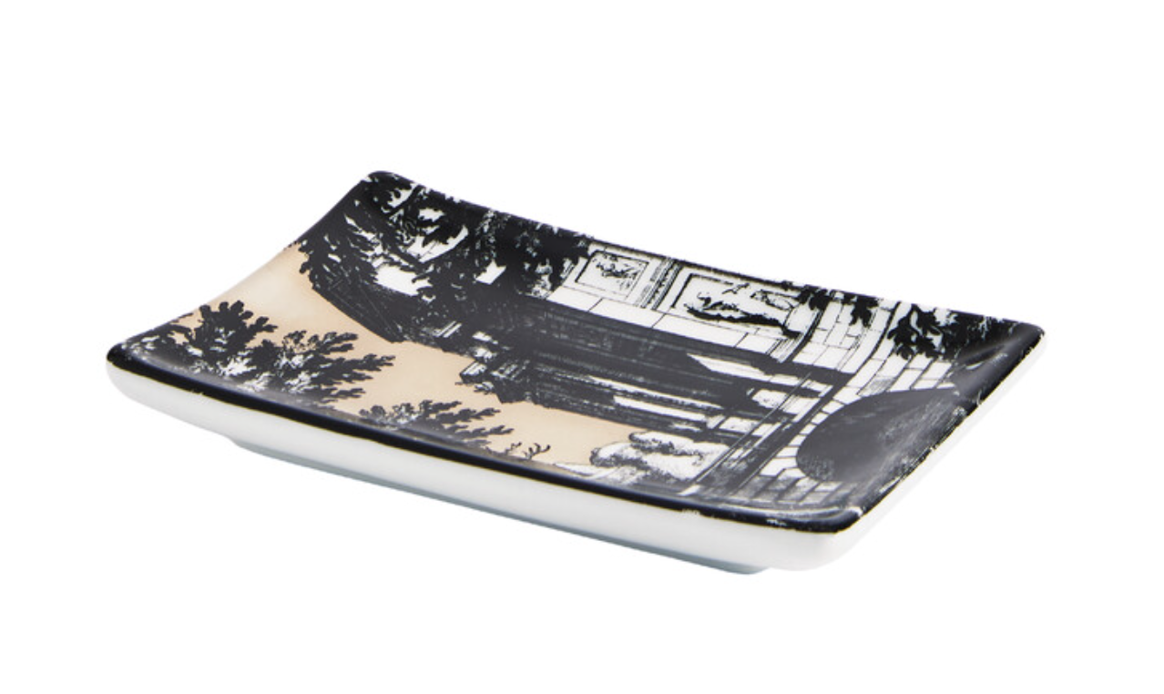 Fornasetti Rectangular Ashtray Giardino Settecentesco Platinum