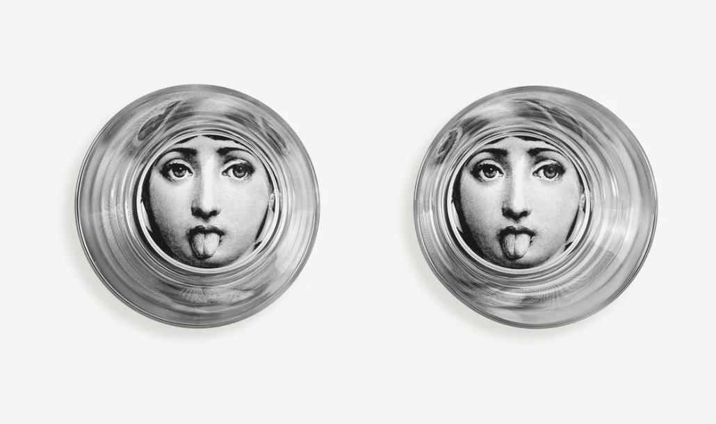 Fornasetti Set 2 Theme and Variations n.130 Glasses in black