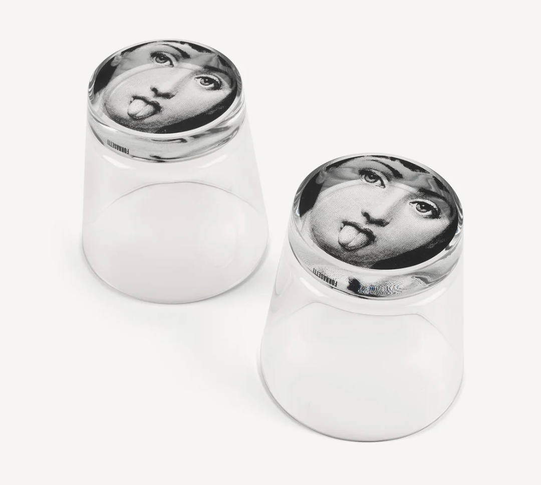 Fornasetti Set 2 Theme and Variations n.130 Glasses in black